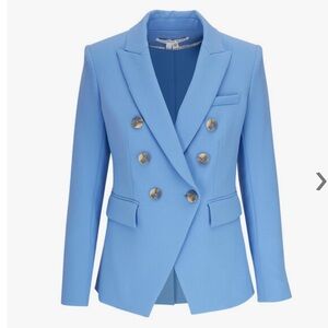Like New! Veronica Beard: Miller Aero Blue Double-Breasted Dickey Jacket Size 2